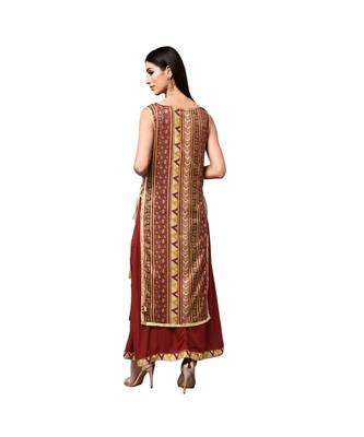 Libas Brown printed viscose kurti 4