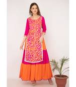 Libas Pink printed viscose kurti