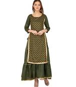 Libas Green printed viscose kurti