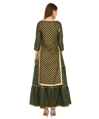 Libas Green printed viscose kurti 3