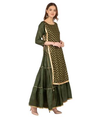Libas Green printed viscose kurti 4