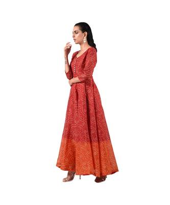 Libas Maroon printed Synthetic  kurti 2