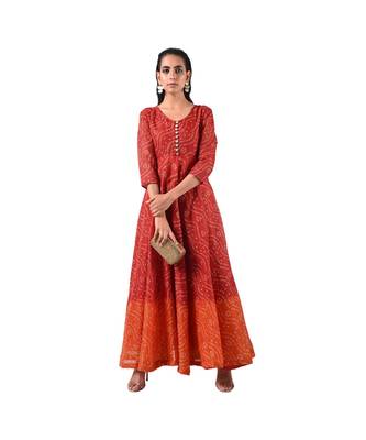 Libas Maroon printed Synthetic  kurti 4