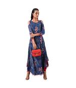 Libas Blue printed viscose kurti