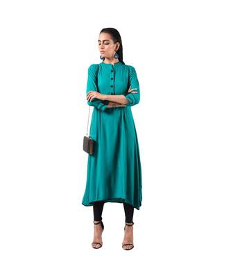 Libas Blue printed viscose kurti 1