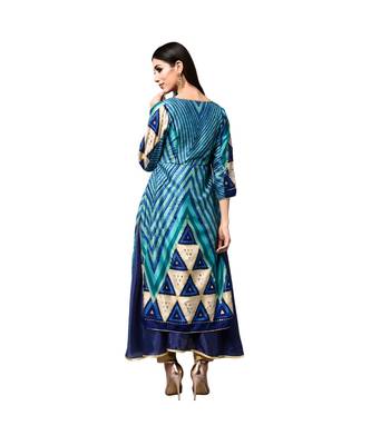 Libas Blue printed Cotton kurti 2
