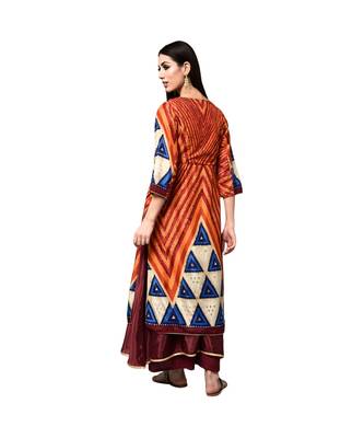 Libas Red printed Cotton kurti 3