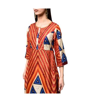 Libas Red printed Cotton kurti 4