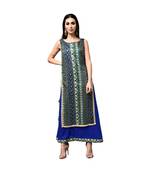 Libas Blue printed viscose kurti
