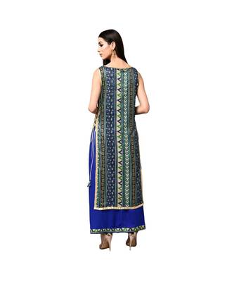 Libas Blue printed viscose kurti 3