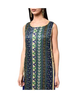 Libas Blue printed viscose kurti 4