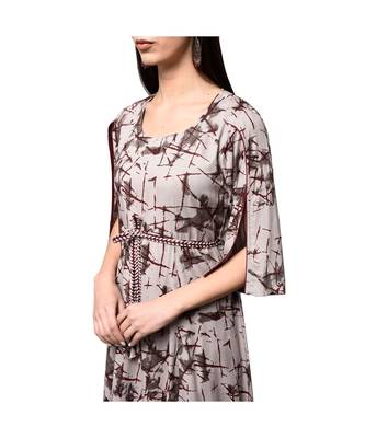 Libas Beige printed viscose kurti 3