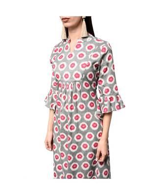 Libas Grey printed Cotton kurti 3