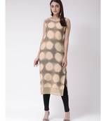 Women's Brown Rayon Calf Length Kurta