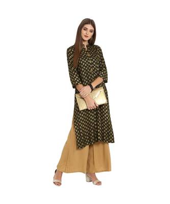 Libas Green printed viscose kurti 2