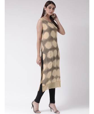 Women's Brown Rayon Calf Length Kurta 3