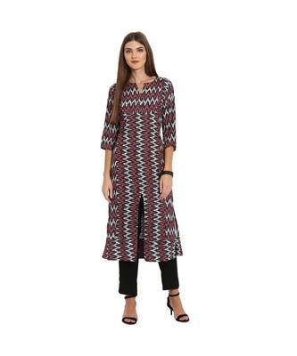 Libas Black printed viscose kurti 1
