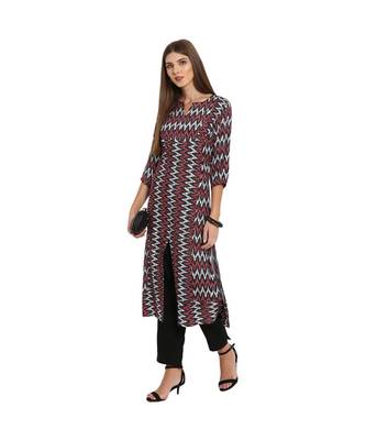 Libas Black printed viscose kurti 2