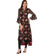 Libas Black printed viscose kurti