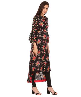 Libas Black printed viscose kurti 3
