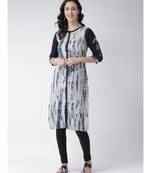 Women's Blue Rayon Calf Length Kurta