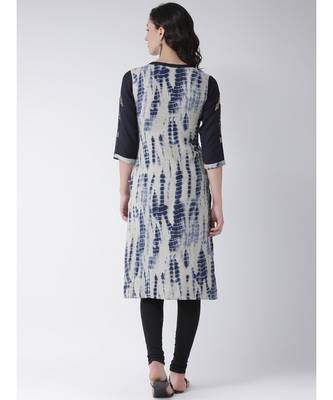 Women's Blue Rayon Calf Length Kurta 4