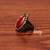 Maroon-Red Stone RING, Adjustable Handmade, Precious Stone Jewelry