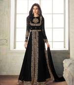 Black Embroidered Faux Georgette Salwar