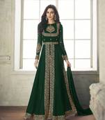 Green Embroidered Faux Georgette Salwar
