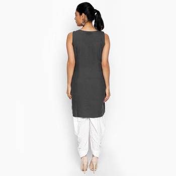 Yellow embroidered viscose kurtas-and-kurtis 3