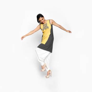 Yellow embroidered viscose kurtas-and-kurtis 4