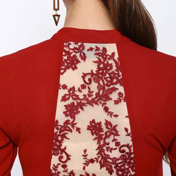 Maroon embroidered rayon kurtas-and-kurtis 5