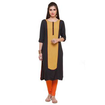 Grey plain viscose kurtas-and-kurtis 1