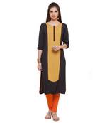 Grey plain viscose kurtas-and-kurtis