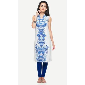 White printed rayon kurtas-and-kurtis 2