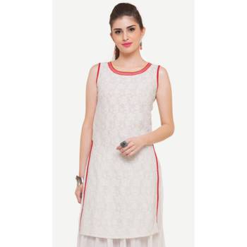White embroidered rayon kurtas-and-kurtis 1