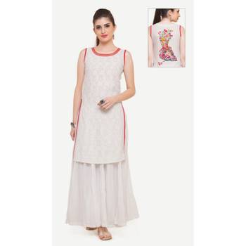 White embroidered rayon kurtas-and-kurtis 2