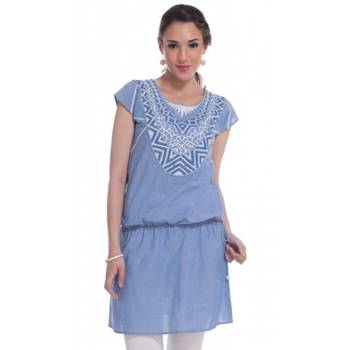 Blue embroidered denim kurtas-and-kurtis 1