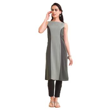 Grey plain rayon kurtas-and-kurtis 1