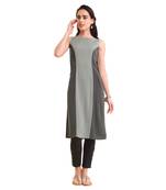 Grey plain rayon kurtas-and-kurtis