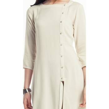 Cream plain rayon kurtas-and-kurtis 3