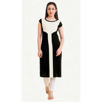 Black plain rayon kurtas-and-kurtis 1