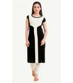Black plain rayon kurtas-and-kurtis