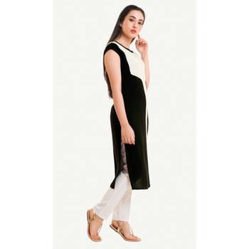 Black plain rayon kurtas-and-kurtis 2