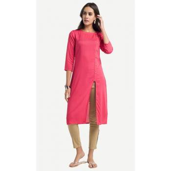 Pink plain rayon kurtas-and-kurtis 1