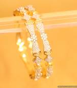 Embellished Diamond Look Flower Bangles