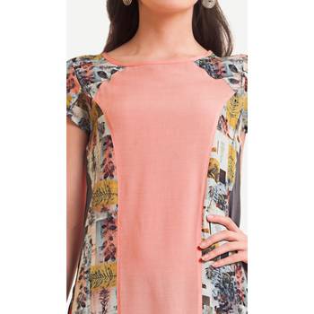 Peach printed rayon kurtas-and-kurtis 3