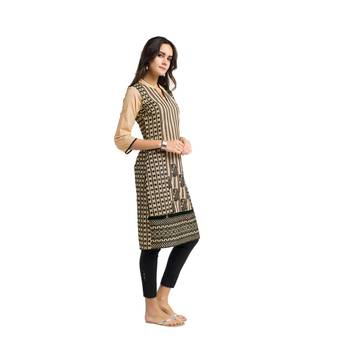 Beige embroidered cotton kurtas-and-kurtis 2