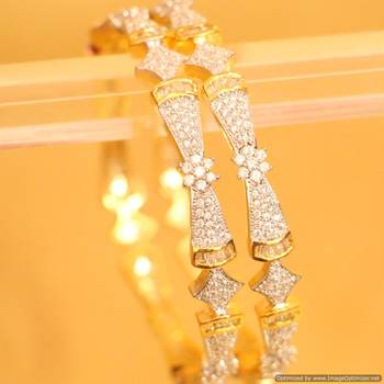 Embellished Diamond Look Flower Bangles 2