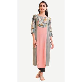 Grey printed rayon kurtas-and-kurtis 1